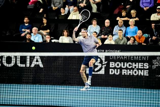 TENNIS : Open 13 Provence 2025 - Marseille - 11 02 2025 L Open 13 Provence se dispute du 10 au 16 fÃ vrier 2025 au Palais des Sports de Marseille. Alexander Bublik (KAZ) MarseilleFrance  Copyright: xWilliamxCannarellax
