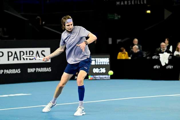 TENNIS : Open 13 Provence 2025 - Marseille - 11 02 2025 L Open 13 Provence se dispute du 10 au 16 fÃ vrier 2025 au Palais des Sports de Marseille. Alexander Bublik (KAZ) MarseilleFrance  Copyright: xWilliamxCannarellax
