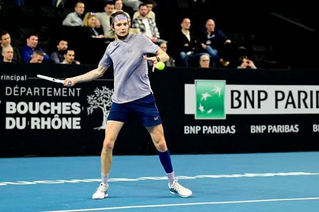 TENNIS : Open 13 Provence 2025 - Marseille - 11 02 2025 L Open 13 Provence se dispute du 10 au 16 fÃ vrier 2025 au Palais des Sports de Marseille. Alexander Bublik (KAZ) MarseilleFrance  Copyright: xWilliamxCannarellax