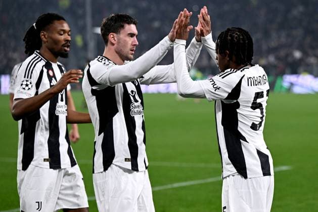 Db Torino 11 02 2025 - Champions League Juventus-PSV Eindhoven foto Daniele Buffa Image nella foto: esultanza gol Samuel Mbangula 