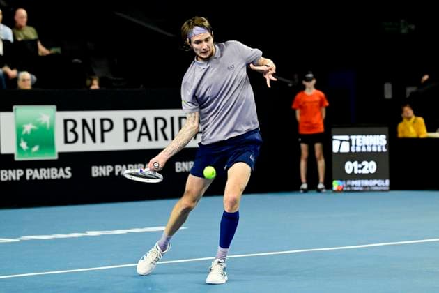 TENNIS : Open 13 Provence 2025 - Marseille - 11 02 2025 L Open 13 Provence se dispute du 10 au 16 fÃ vrier 2025 au Palais des Sports de Marseille. Alexander Bublik (KAZ) MarseilleFrance  Copyright: xWilliamxCannarellax