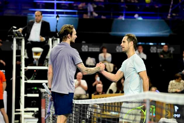 TENNIS : Open 13 Provence 2025 - Marseille - 11 02 2025 L Open 13 Provence se dispute du 10 au 16 fÃ vrier 2025 au Palais des Sports de Marseille. Alexander Bublik (KAZ) Richard Gasquet (FRA) MarseilleFrance  Copyright: xWilliamxCannarellax
