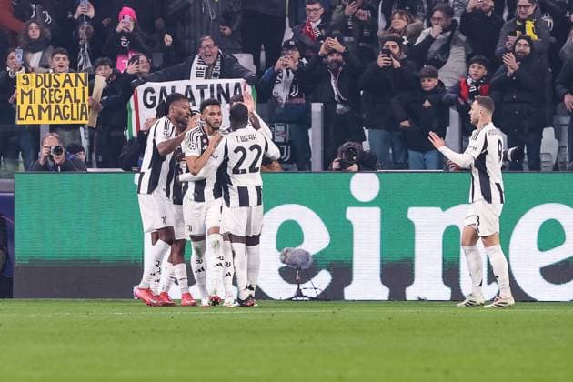 TURIN, ITALY FEBRUARY 11 Samuel Mbangula of Juventus C celebrates his goal during the UEFA Champions League 2024 25 League Knockout Play off first leg match between Juventus and PSV at Juventus Stadium on February 11, 2025 in Turin, Italy Turin Juventus Stadium Italy Copyright: xJustPictures.ch LuigixRizzox jp-en-EuSpIm-AN0I1003-20250108