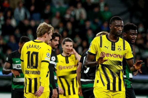 Serhou Guirassy forward of Borussia Dortmund reacts during the UEFA Champions League 2024 25 League knockout phase play-offs first leg football match between Sporting CP and Borussia Dortmund at the Jose Alvalade stadium in Lisbon on February 11, 2025. UEFA Champions League - Sporting CP vs Borussia Dortmund (Valter Gouveia SPP) Copyright: xValterxGouveia SPPx spp-en-VaGo-VG_L0296