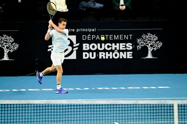 TENNIS : Open 13 Provence 2025 - Marseille - 11 02 2025 L Open 13 Provence se dispute du 10 au 16 fÃ vrier 2025 au Palais des Sports de Marseille. Luca Van Assche (FRA) MarseilleFrance  Copyright: xWilliamxCannarellax