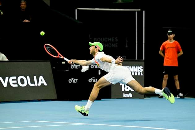 TENNIS : Open 13 Provence 2025 - Marseille - 11 02 2025 L Open 13 Provence se dispute du 10 au 16 fÃ vrier 2025 au Palais des Sports de Marseille. Nuno Borges (POR) MarseilleFrance  Copyright: xWilliamxCannarellax