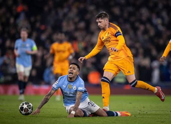 Manchester City vs Real Madrid Valverde (Real Madrid) in action during the game valid for Champions League at the Etihad stadium, in Manchester, UK, today February 11, 2025. Copyright: xx _RR_7547