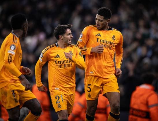 Manchester City vs Real Madrid Bellingham (Real Madrid) in action during the game valid for Champions League at the Etihad stadium, in Manchester, UK, today February 11, 2025. Copyright: xx _RR_7727