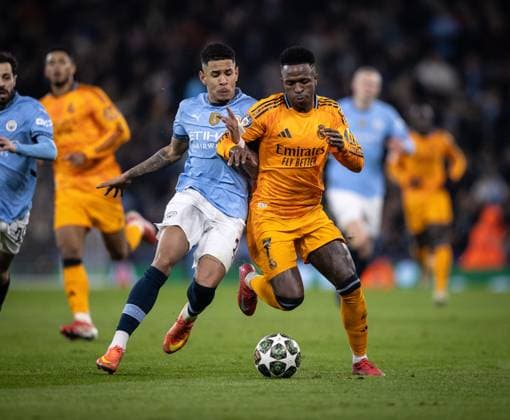 Manchester City vs Real Madrid Vini Jr (Real Madrid) in action during the game valid for Champions League at the Etihad stadium, in Manchester, UK, today February 11, 2025. Copyright: xx _RR_7161
