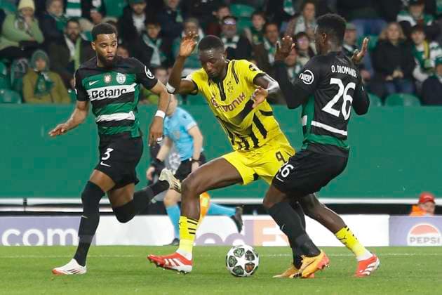 Champions league sporting x borussia dortmund Lisbon (pt), 11 02 2025 - champions league sporting x borussia dortmund - guirassy player of b.dortimund during the match between sporting x b.dortimund, valid for the first leg of the play-off of the knockout phase of the uefa champions league, held at the jose alvalade stadium, in lisbon, on tuesday night, (11). (Foto: Alexandre Gomes Thenews2 imago images) SPO  Copyright: xALEXANDRExGOMESx