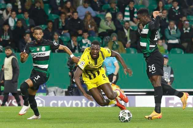 Champions league sporting x borussia dortmund Lisbon (pt), 11 02 2025 - champions league sporting x borussia dortmund - guirassy player of b.dortimund during the match between sporting x b.dortimund, valid for the first leg of the play-off of the knockout phase of the uefa champions league, held at the jose alvalade stadium, in lisbon, on tuesday night, (11). (Foto: Alexandre Gomes Thenews2 imago images) SPO  Copyright: xALEXANDRExGOMESx