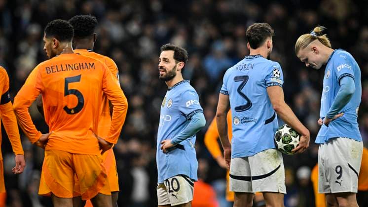 11th February 2025; Etihad Stadium, Manchester, England; UEFA Champions League Play Off Round 1 Football, Manchester City versus Real Madrid; Erling Haaland chats to Ruben Dias of Manchester City before he takes a penalty kick  ActionPlus12749826 GodfreyxPitt