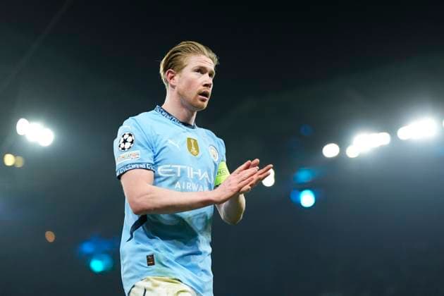 Manchester City v Real Madrid C.F. - UEFA Champions League 2024 25 League Knockout Play-off First Leg Kevin De Bruyne attacking midfield of Manchester City and Belgium during the UEFA Champions League 2024 25 League Knockout Play-off first leg match between Manchester City and Real Madrid C.F. at Manchester City Stadium on February 11, 2025 in Manchester, United Kingdom. Manchester England United Kingdom  Copyright: xJosexBretonx originalFilename:bretonhernandez-manchest250211_nph6l.jpg