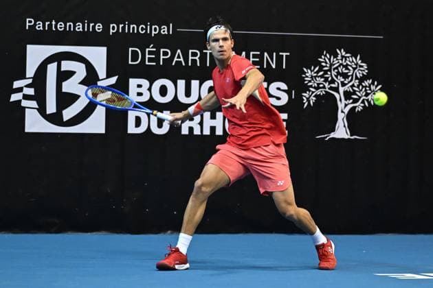 Open 13 Provence - Marseille Daniel Altmaier (GER) during his first round match at the Open 13 Provence in Marseille, on February, 11, 2025. Photo by Corinne Dubreuil ABACAPRESS.COM Marseille France  Copyright: xDubreuilxCorinne ABACAx