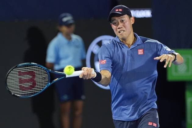 DELRAY BEACH, FL- FEBRUARY 11: Kei Nishikori(JPN) in action here during the 2025 Delray Beach Open held at the Delray Beach Tennis Center in Delray Beach Florida. Copyright: xAndrewxPatronx