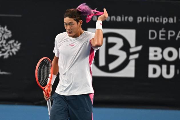 Open 13 Provence - Marseille Zhizhen Zhang (CHI) during his first round match at the Open 13 Provence in Marseille, on February, 11, 2025. Photo by Corinne Dubreuil ABACAPRESS.COM Marseille France  Copyright: xDubreuilxCorinne ABACAx