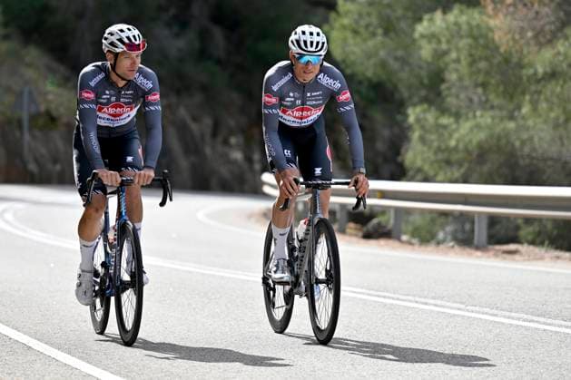 Alpecin-Deceuninck Media Day 2025 DENIA, SPAIN - FEBRUARY 12 : Philipsen Jasper (BEL) of Alpecin-Deceuninck and Rickaert Jonas (BEL) of Alpecin-Deceuninck pictured during the media day of cycling team Alpecin-Deceuninck on February 12, 2025 in Denia, Spain, 12 02 2025 Denia Spain  Copyright: xJanxDexMeuleneirx