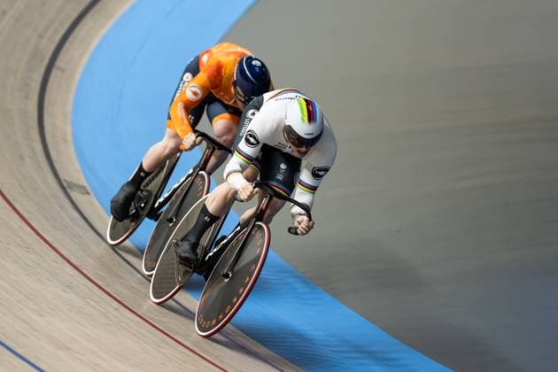 Track Cycling, UEC EUROPEAN CHAMPIONSHIPS, Men s Team Sprint Qualifying, 12 02 2025 Team Netherlands LAVREYSEN Harrie, LENEMAN Loris, van LOON Tijmen all NED Heusden Zolder Copyright: xMarcelxHilgerx