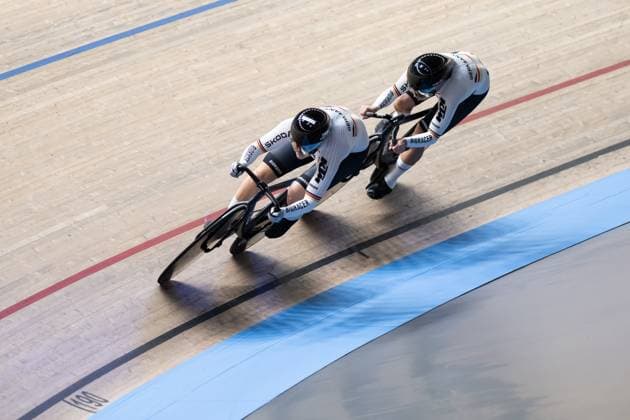 Track Cycling, UEC EUROPEAN CHAMPIONSHIPS, Women s Team Sprint Qualifying, 12 02 2025 Team Germany FRIEDRICH Lea Sophie, GRABOSCH Pauline Sophie SCHNEIDER Clara all GER Heusden Zolder Copyright: xMarcelxHilgerx