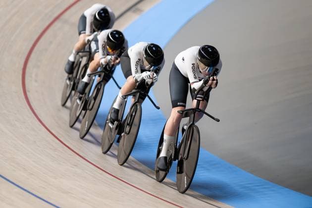 Track Cycling, UEC EUROPEAN CHAMPIONSHIPS, Women s Team Pursuit Qualifying, 12 02 2025 Team Germany BRAUSSE Franziska, KLEIN Lisa, KROGER Mieke, SUSSEMILCH Laura all GER Heusden Zolder Copyright: xMarcelxHilgerx