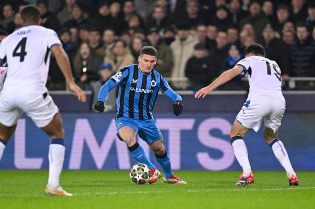 Club Brugge v Atalanta - UEFA Champions League BRUGGE, BELGIUM - FEBRUARY 12 : Tzolis Christos forward of Club Brugge in action during the UEFA Champions League 2024 25 knockout phase play-off match first round between Club Brugge and Atalanta on February 12, 2025 in Brugge, Belgium, 12 02 2025 Brugge Belgium  Copyright: xDhax