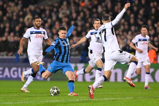 Club Brugge v Atalanta - UEFA Champions League BRUGGE, BELGIUM - FEBRUARY 12 : Tzolis Christos forward of Club Brugge in action during the UEFA Champions League 2024 25 knockout phase play-off match first round between Club Brugge and Atalanta on February 12, 2025 in Brugge, Belgium, 12 02 2025 Brugge Belgium  Copyright: xDhax
