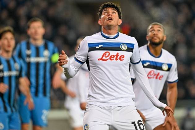 250212 Champions League Knock Out Club Brugge vs Atalanta Raoul Bellanova (16) of Atalanta pictured during a soccer game between Belgian Club Brugge KV and Italian Atalanta Bergamo in the UEFA Champions League Knockout phase play-offs leg 1 of the 2024-25 season, on Wednesday 12 February 2025 in Brugge , Belgium . photo Isosport David Catry Brugge Belgium  Copyright: xDavidxCatryx 20250212DC2_0257