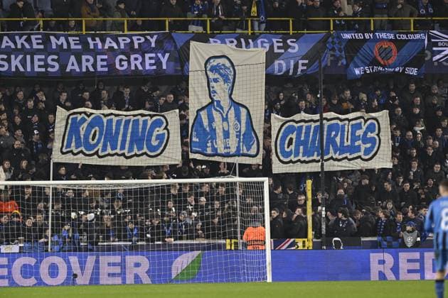 Club Brugge v Atalanta - UEFA Champions League BRUGGE, BELGIUM - FEBRUARY 12 : Illustration picture of fans of Club Brugge honoring of De Ketelaere Charles forward of Atalanta during the UEFA Champions League 2024 25 knockout phase play-off match first round between Club Brugge and Atalanta on February 12, 2025 in Brugge, Belgium, 12 02 2025 Brugge Belgium  Copyright: xDhax