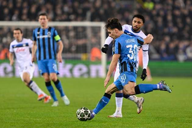 Club Brugge v Atalanta - UEFA Champions League BRUGGE, BELGIUM - FEBRUARY 12 : Jashari Ardon midfielder of Club Brugge in action during the UEFA Champions League 2024 25 knockout phase play-off match first round between Club Brugge and Atalanta on February 12, 2025 in Brugge, Belgium, 12 02 2025 Brugge Belgium  Copyright: xDhax