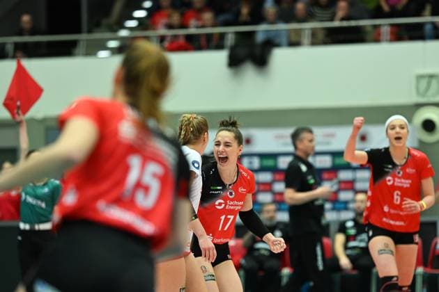 Lorena Lorber Fijok Dresdner SC, 17 Dresdner SC vs VfB Suhl Lotto Thueringen, 1 Volleyball Bundesliga Women, Season 2024 2025, 12 02 2025 Dresdner SC vs VfB Suhl Lotto Thueringen, 1 Volleyball Bundesliga Women, Season 2024 2025, 12 02 2025 Dresden Copyright: xEibner-Pressefoto xHoepnerx EP_PHR