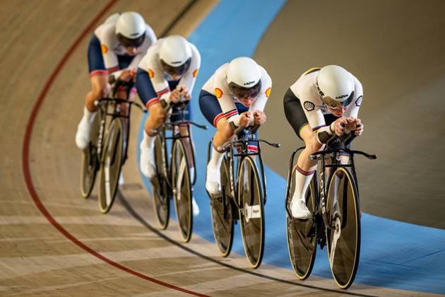 Great Britain UEC Track Cycling European Championships Heusden Zolder 2025 LEECH Sophie Madelaine LEWIS Tegan Sophie LISTER Elizabeth Grace MORRIS Anna GBR Great Britain Landscape horizontal Landscape Event Event UEC Track Cycling European Championships 2025 Category Category Cycling Track Cycling European Championships Location Location Europe Belgium Heusden Zolder Discipline Team Pursuit Category Elite Women Distance 4000 m Date Date 12 02 2025 Wednesday Day 1