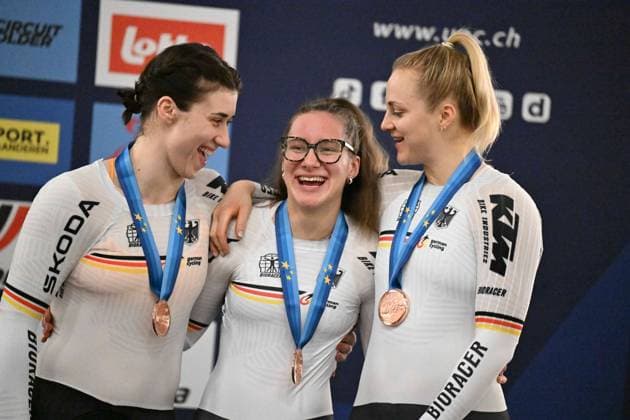12-02-2025 European Championships Elite Women Track; Giornata 01; 2025, Germany; Friedrich, Lea Sophie; Grabosch, Pauline Sophie; Schneider, Clara; Zolder, Velodromo; 