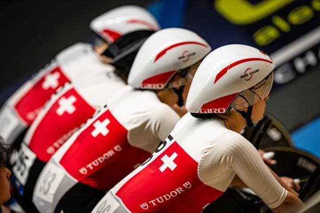 Switzerland UEC Track Cycling European Championships Heusden Zolder 2025 BURI Fabienne LIECHTI Jasmin LIEHNER Annika SEITZ Aline SUI Switzerland Landscape horizontal Landscape Event Event UEC Track Cycling European Championships 2025 Category Category Cycling Track Cycling European Championships Location Location Europe Belgium Heusden Zolder Discipline Team Pursuit Category Elite Women Distance 4000 m Date Date 12 02 2025 Wednesday Day 1