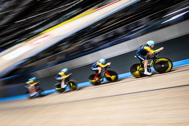 Ukraine UEC Track Cycling European Championships Heusden Zolder 2025 KOROTIEIEVA Arina USHAKOVA Milana YAROSHENKO Viktoriia YASHCHENKO Tetiana UKR Ukraine Landscape horizontal Landscape Event Event UEC Track Cycling European Championships 2025 Category Category Cycling Track Cycling European Championships Location Location Europe Belgium Heusden Zolder Discipline Team Pursuit Category Elite Women Distance 4000 m Date Date 12 02 2025 Wednesday Day 1