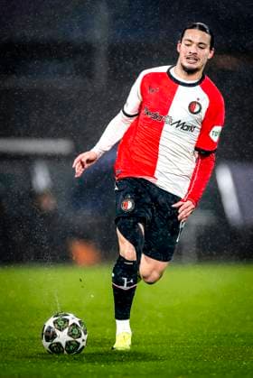 Feyenoord Rotterdam forwarder Anis Hadj Moussa during the match Feyenoord AC Milan at the Stadium De Kuip for the UEFA Champions League Knockout phase play offs1st leg season 2024 2025 in ROTTERDAM, Netherlands on 12 february 2025, photo by Marcel van Dorst EYE4images DeFodi Images Defodi 746 215373 Defodi-746