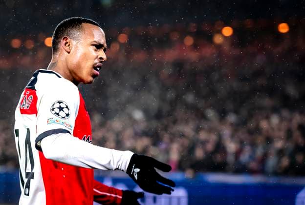 Feyenoord Rotterdam forwarder Igor Paixao during the match Feyenoord AC Milan at the Stadium De Kuip for the UEFA Champions League Knockout phase play offs1st leg season 2024 2025 in ROTTERDAM, Netherlands on 12 february 2025, photo by Marcel van Dorst EYE4images DeFodi Images Defodi 746 215374 Defodi-746