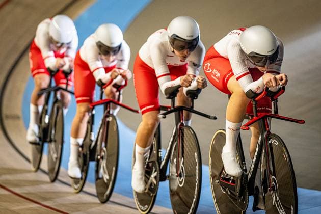Poland UEC Track Cycling European Championships Heusden Zolder 2025 KUMIEGA Karolina RABAZYNSKA Eliza SZCZESNA Martyna WANKIEWICZ Olga POL Poland Landscape horizontal Landscape Event Event UEC Track Cycling European Championships 2025 Category Category Cycling Track Cycling European Championships Location Location Europe Belgium Heusden Zolder Discipline Team Pursuit Category Elite Women Distance 4000 m Date Date 12 02 2025 Wednesday Day 1