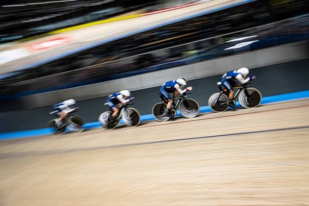 France UEC Track Cycling European Championships Heusden Zolder 2025 BERTEAU Victoire BORRAS Marion CABOT Elina CHEREAU Clemence FRA France Landscape horizontal Landscape Event Event UEC Track Cycling European Championships 2025 Category Category Cycling Track Cycling European Championships Location Location Europe Belgium Heusden Zolder Discipline Team Pursuit Category Elite Women Distance 4000 m Date Date 12 02 2025 Wednesday Day 1