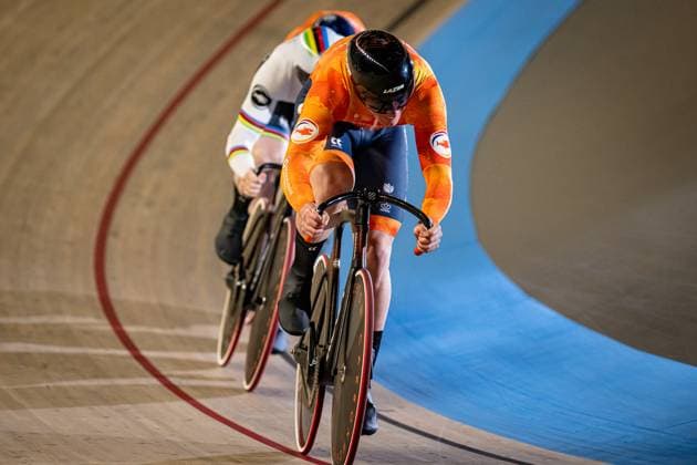 Netherlands: UEC Track cycling, Rad, Radsport, Bahnrad, Bahn European Championships Heusden-Zolder 2025 LENEMAN Loris - LAVREYSEN Harrie - VAN LOON Tijmen ( NED ) Netherlands Querformat - quer - horizontal - Landscape - Event Veranstaltung: UEC Track Cycling European Championships 2025 - Category Kategorie: Cycling - Track Cycling European Championships - Location Ort: Europe Belgium - Heusden-Zolder - Discipline: Team Sprint - Category: Elite Men - Distance: ... m - Date Datum: 12.02.2025 Wednesday Day 1 -