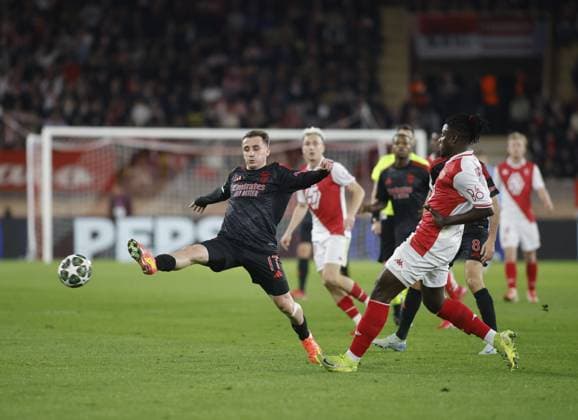 Kerem Akturkoglu of SL Benfica during the Uefa Champions League first leg play offâ??s, football match between AS Monaco and SL Benfica. On 12 February 2025 at Louis II Stadium, Monaco. Photo Nderim Kaceli.  Copyright: xNderimxKaceli IPAxSportx xipa-agency.netx xx IPA_53987986 IPA_Agency_IPA53987986