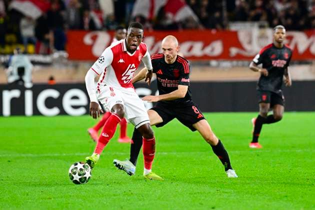 FOOTBALL : AS Monaco VS SL Benfica - Ligue des Champions - 12 02 2025 L AS Monaco recoit le SC Benfica dans le cadre du barrage aller de la Ligue des Champions. Denis Zakaria (ASM) Fredrik Aursnes (SLB) MonacoMonaco  Copyright: xWilliamxCannarellax