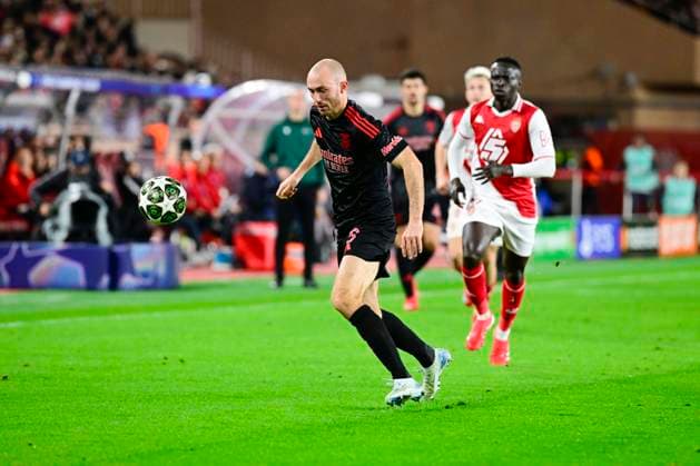 FOOTBALL : AS Monaco VS SL Benfica - Ligue des Champions - 12 02 2025 L AS Monaco recoit le SC Benfica dans le cadre du barrage aller de la Ligue des Champions. Fredrik Aursnes (SLB) MonacoMonaco  Copyright: xWilliamxCannarellax