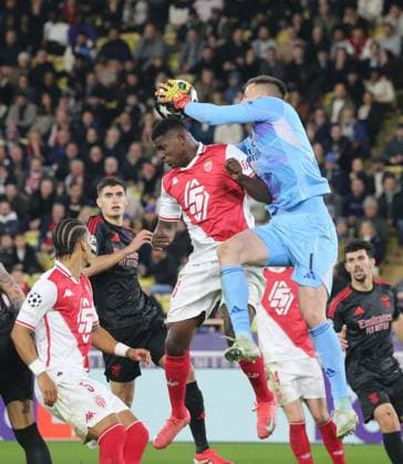 RECORD DATE NOT STATED As Monaco benfica barrage aller champions ligues SERGE HAOUZI MAXPPP - MONACO Monaco le 12 Fevrier 2025 au stade Louis II l AS Monaco recoit le Benfica de Lisbonne pour le compte des barrages aller de la Ligue des champions 2024-2025 phase de ligues Le joueur monegasque Embolo au duel avec le portugais Trubin lors du match Monaco Benfica - Monaco vs. Benfica - 12 February 2025 MONACO Principaute de Monaco France  Copyright: xMAXPPPxSERGExxHAOUZIx SHZ202502126417 SHZ202502126417