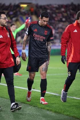 Monaco on February 12, 2025 Uefa Champions League Knockout phase play offs, 1st leg AS Monaco SL Benfica, Angel di Maria S L Benfica out injured Copyright: JoaquimxFerreira