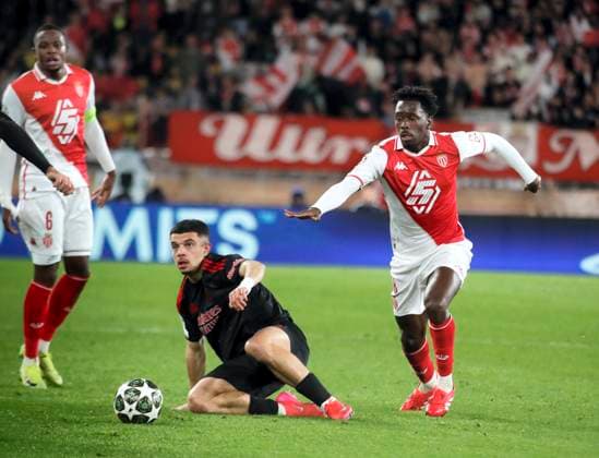 Foot Ligue des Champions Monaco Benfica PHOTOPQR NICE MATIN Dylan Meiffret ; Monaco ; 12 02 2025 ; Match de Ligue des Champions de football, l AS Monaco rencontre le SL Benfica a domicile au stade Louis II. ICI : 88 - Soungoutou Magassa Monaco; 12 02 2025; Champions League football match, AS Monaco meets SL Benfica at home at the Stade Louis II. Monaco France  Copyright: xPHOTOPQR NICExMATIN MAXPPPxDylanxMeiffretx 20250212NIM6447 20250212NIM6447