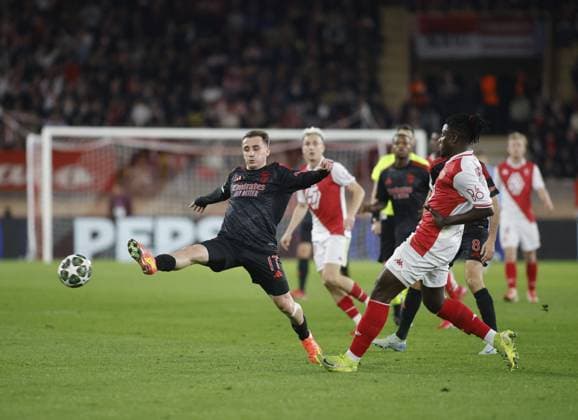 CALCIO - UEFA Champions League - AS Monaco vs Benfica Kerem Akturkoglu of SL Benfica during the Uefa Champions League first leg play offâ??s, football match between AS Monaco and SL Benfica. On 12 February 2025 at Louis II Stadium, Monaco. Photo Nderim Kaceli. Monaco  Copyright: xIPAxSport ABACAx