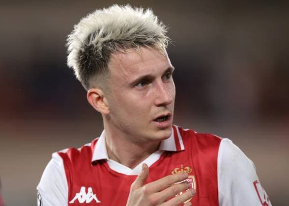 Monaco, Monaco, 12th February 2025. Aleksandr Golovin of AS Monaco reacts during the UEFA Champions League match at Stade Louis II, Monaco. Picture credit should read: Simon Bellis Sportimage EDITORIAL USE ONLY. No use with unauthorised audio, video, data, fixture lists, club league logos or live services. Online in-match use limited to 120 images, no video emulation. No use in betting, games or single club league player publications. SPI_076_JM_MONACO_BENFICA_UCL_ SPI-3662-0076
