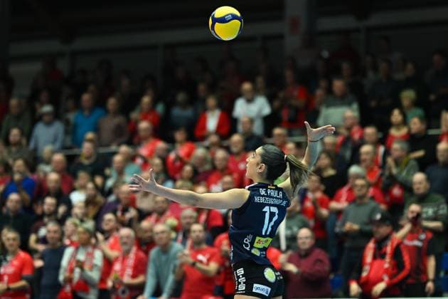 Julia de Paula Viana VfB Suhl Lotto Thueringen, 17 Dresdner SC vs VfB Suhl Lotto Thueringen, 1 Volleyball Bundesliga Women, Season 2024 2025, 12 02 2025 Dresdner SC vs VfB Suhl Lotto Thueringen, 1 Volleyball Bundesliga Women, Season 2024 2025, 12 02 2025 Dresden Copyright: xEibner-Pressefoto xHoepnerx EP_PHR