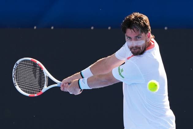 February, 12- Delray Beach, FL: Cameron Norrie(GBR) in action here during the 2025 Delray Beach Open held at the Delray Beach Tennis Center in Delray Beach Florida. Copyright: xAndrewxPatronx xMediaPunchx