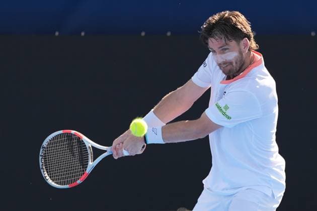 February, 12- Delray Beach, FL: Cameron Norrie(GBR) in action here during the 2025 Delray Beach Open held at the Delray Beach Tennis Center in Delray Beach Florida. Copyright: xAndrewxPatronx xMediaPunchx